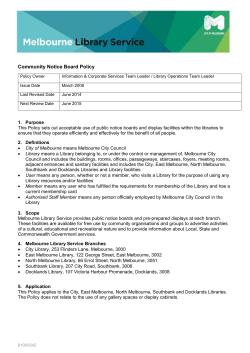 Melbourne Library Service Community Notice