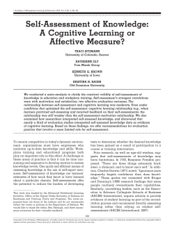 Self-Assessment of Knowledge