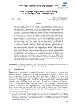 First language acquisition - SCIENCE