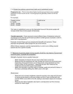 2. a) Explain two policies a government might use to redistribute
