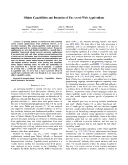 Object Capabilities and Isolation of Untrusted