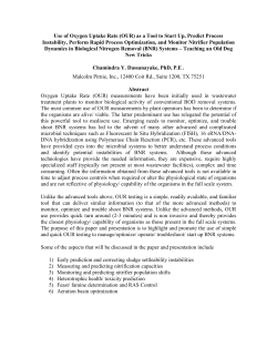 Use of Oxygen Uptake Rate (OUR) as a Tool to Start Up, Predict