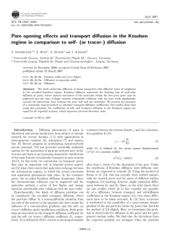 Pore opening effects and transport diffusion in the Knudsen regime