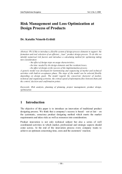 Risk Management and Loss Optimization at Design Process of