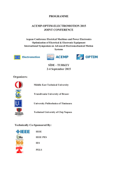 PROGRAMME ACEMP-OPTIM-ELECTROMOTION 2015 JOINT