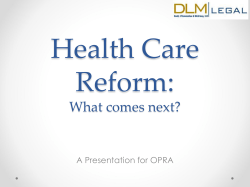 Moving Forward with Healthcare Reform