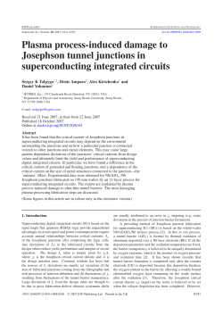 Plasma process-induced damage to Josephson tunnel