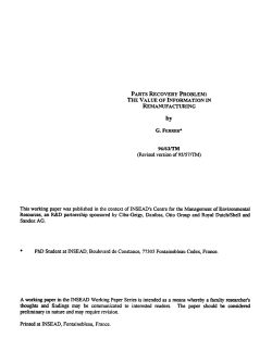 PARTS RECOVERY PROBLEM