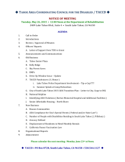 05/26/15 - Tahoe Area Coordinating Council for the Disabled