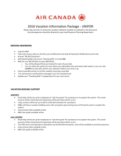Bid Appointment - UNIFOR LOCAL 2002 DISTRICT 101