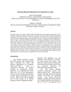 Electron Beam Production by Pyroelectric Crystals