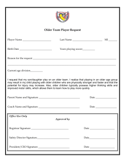 Older Team Player Request