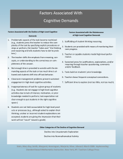 Factors Associated With Cognitive Demands
