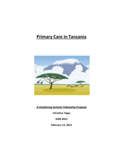 Primary Care in Tanzania - University of Kansas Medical Center