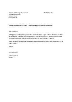 Planning and Borough Development 31st October 2014 Kensington