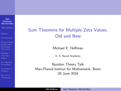 Sum Theorems for Multiple Zeta Values, Old and New