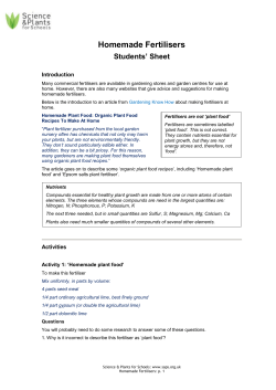 5 Homemade fertiliers - student sheet