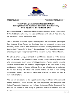 SuperStar Aquarius makes first call at Muara Sailing