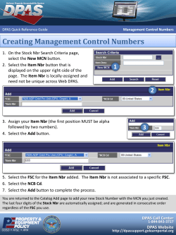 Creating Management Control Numbers