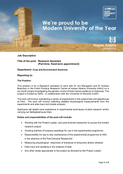 Job description - Jobs at Harper Adams