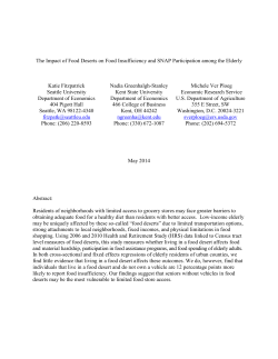 The Impact of Food Deserts on Food