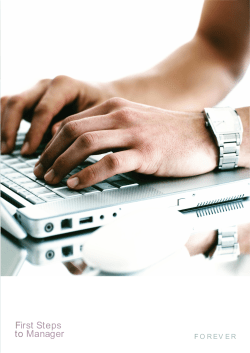 First Steps to Manager