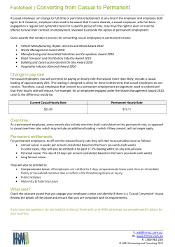 Factsheet | Converting from Casual to Permanent