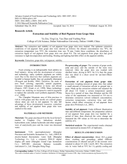 Research Article Extraction and Stability of Red Pigment from Grape