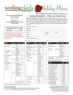 Holiday Poinsettias &mdash; Price List / Order Form - Working