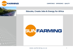 Educate Create Jobs FoR Energy- Gys Niesing