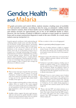 gender and malaria.qxp - World Health Organization