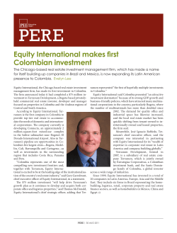 Equity International makes first Colombian investment