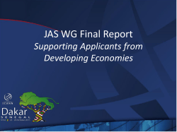 JAS WG Status Update - Community Wiki