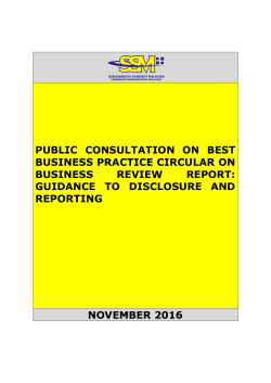 guidance to disclosure and reporting november