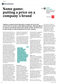 Name game: putting a price on a company&acute;s brand