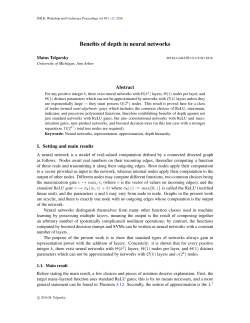 Benefits of depth in neural networks