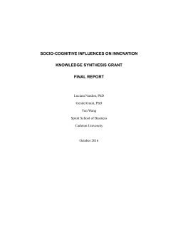 SOCIO-COGNITIVE INFLUENCES ON INNOVATION KNOWLEDGE