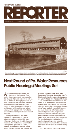 Next Round of Pa. Water Resources Public Hearings/Meetings Set