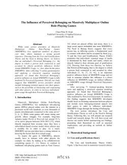 The Influence of Perceived Belonging on Massively Multiplayer