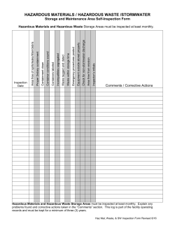 Hazardous Materials Storage Facility Inspection Form
