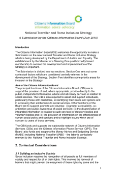 National Traveller and Roma Inclusion Strategy 2. Contextual