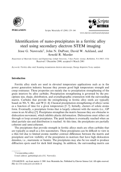 Identification of nano-precipitates in a ferritic alloy steel using