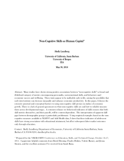 Non-Cognitive Skills as Human Capital