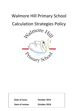 Maths Calculation Strategies Policy