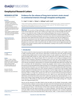 Evidence for the release of long-term tectonic strain stored in