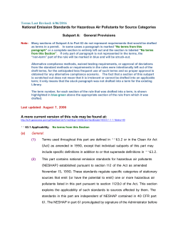 Terms Last Revised: 6/06/2016 National Emission Standards for