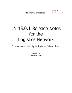 Logistics 15.0.1 Release Notes - ONE Portal