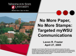 No More Paper, No More Stamps: Targeted myWSU