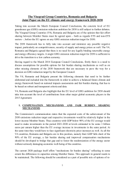 The Visegrad Group Member States Common Lines on the EU