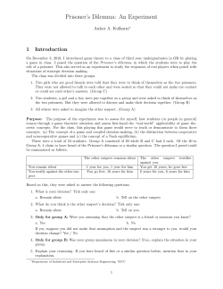 Prisoner`s Dilemma: An Experiment